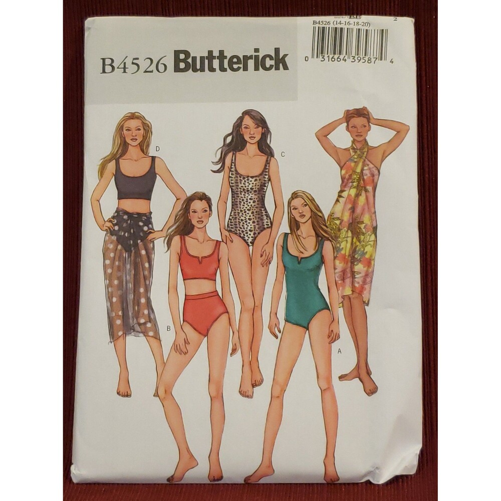 Misses Swim Suit, Wrap, Cover Up Butterick #B4526 Sewing Pattern, Plus Size